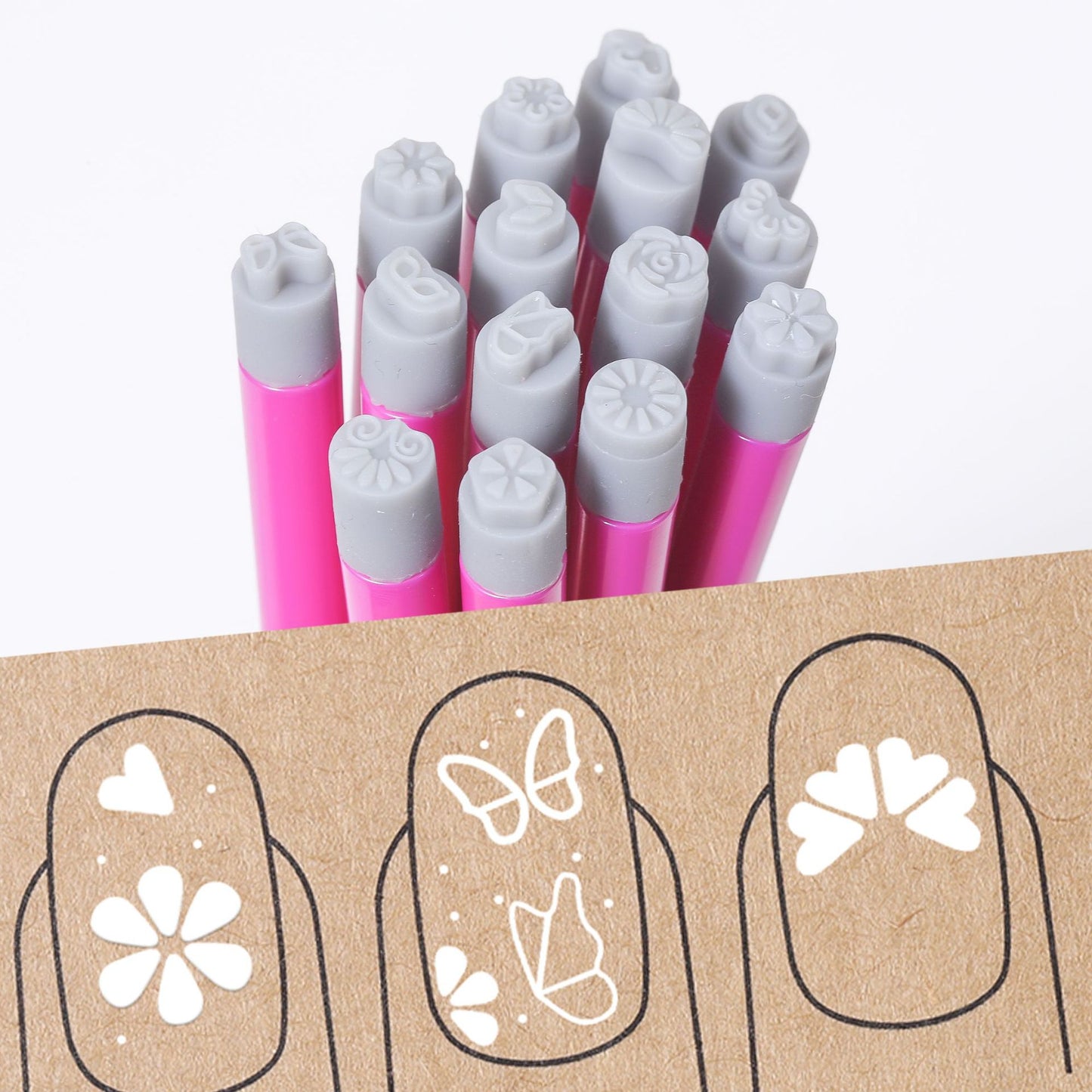 Nail Art Stamp Pen With Butterfly And Floral Designs DIY Nail Printing Pen Transfer Tool For Nail Art    Home Decor Supply | Online Retail | ShoreShopper.com