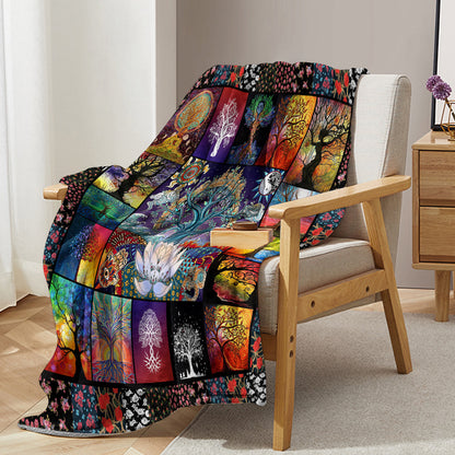 1 Pce Of Flannel With Various Lotus Tree Patterns, Soft And Fluffy, Multifunctional Outdoor Beach Camping, Living Room Sofa, Office Nap, Printed Blanket    Home Decor Supply | Online Retail | ShoreShopper.com