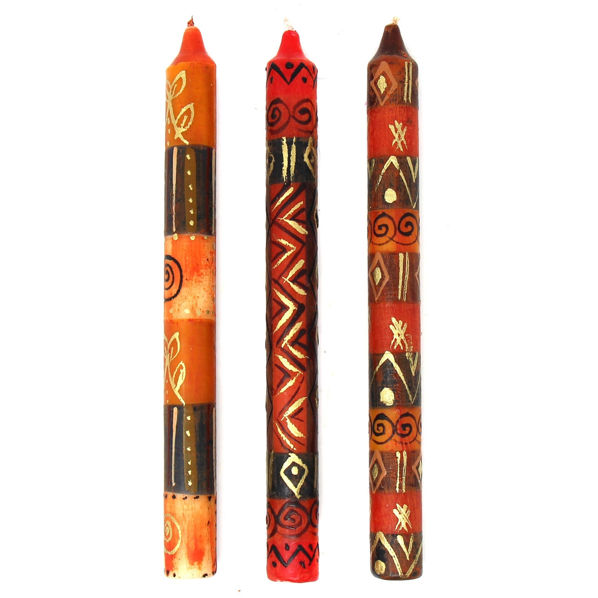 Set of Three Boxed Tall Hand-Painted Candles - Bongazi Design - Nobunto    Home Decor Supply | Online Retail | ShoreShopper.com