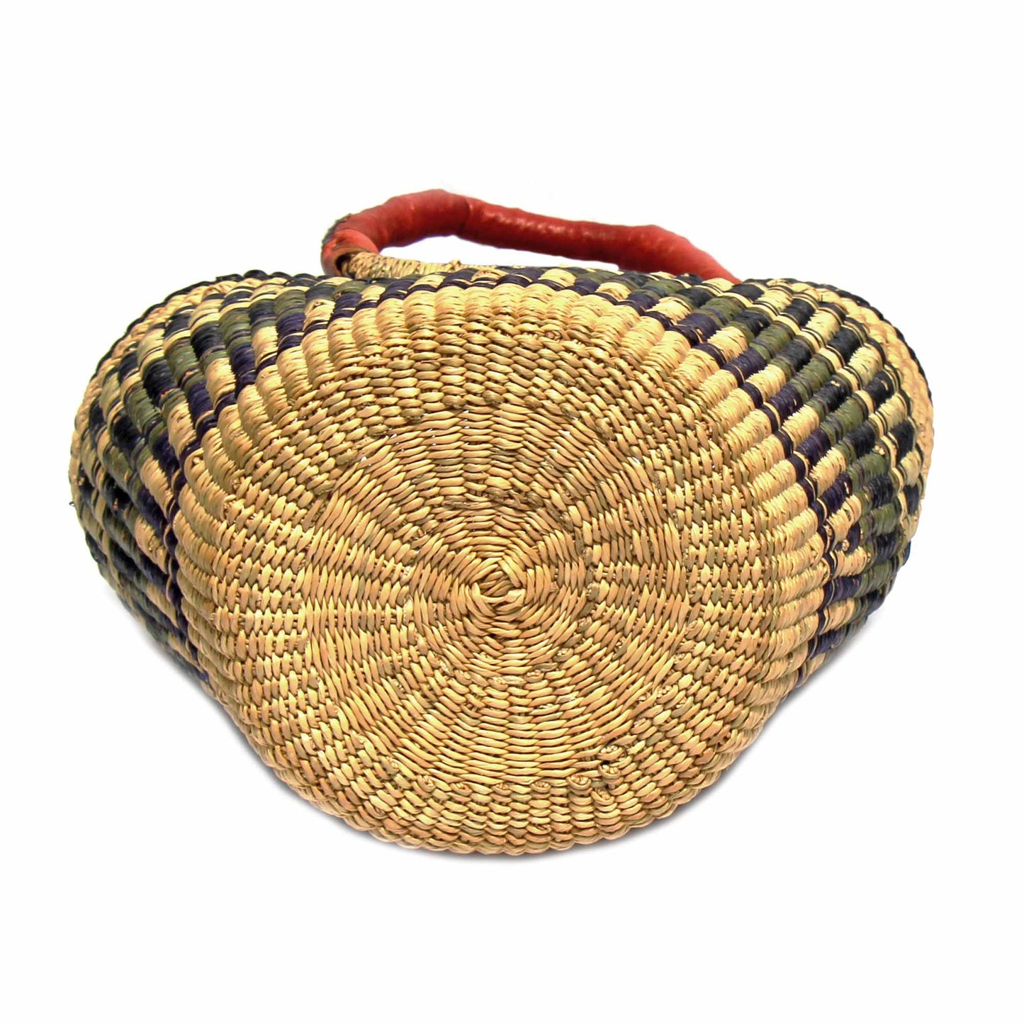 Bolga Tote, Neutrals with Leather Handle - 14-inch    Home Decor Supply | Online Retail | ShoreShopper.com