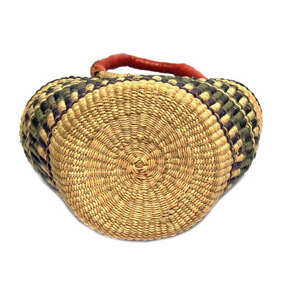 Bolga Tote, Neutrals with Leather Handle - 14-inch    Home Decor Supply | Online Retail | ShoreShopper.com