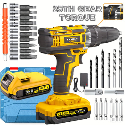 21V Multi-function Impact Drill Set Wireless Power w/ Battery And Quick Charger    Home Decor Supply | Online Retail | ShoreShopper.com