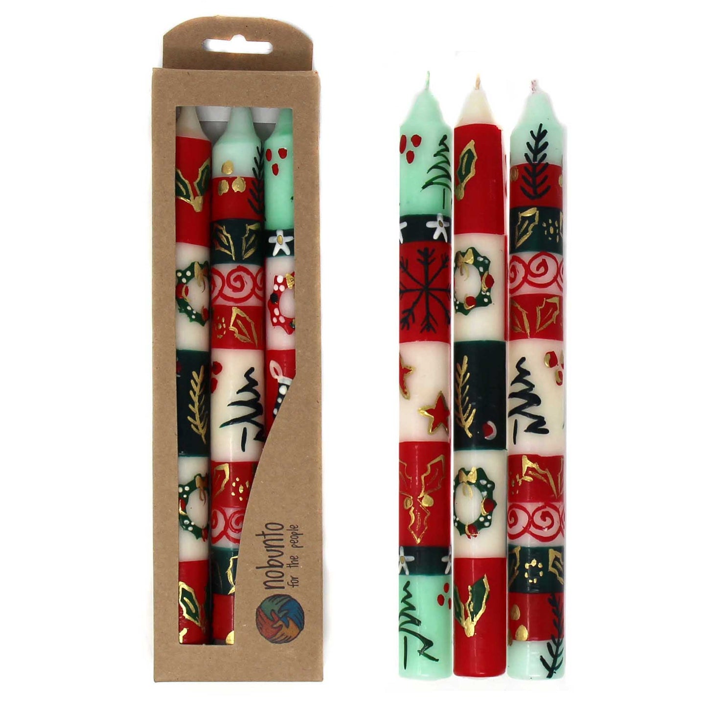 Set of Three Boxed Tall Hand-Painted Candles - Ukhisimui Design - Nobunto    Home Decor Supply | Online Retail | ShoreShopper.com
