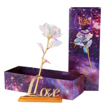 24K Luminous Color Gold Rose Flower Set - ShoreCo.Shop