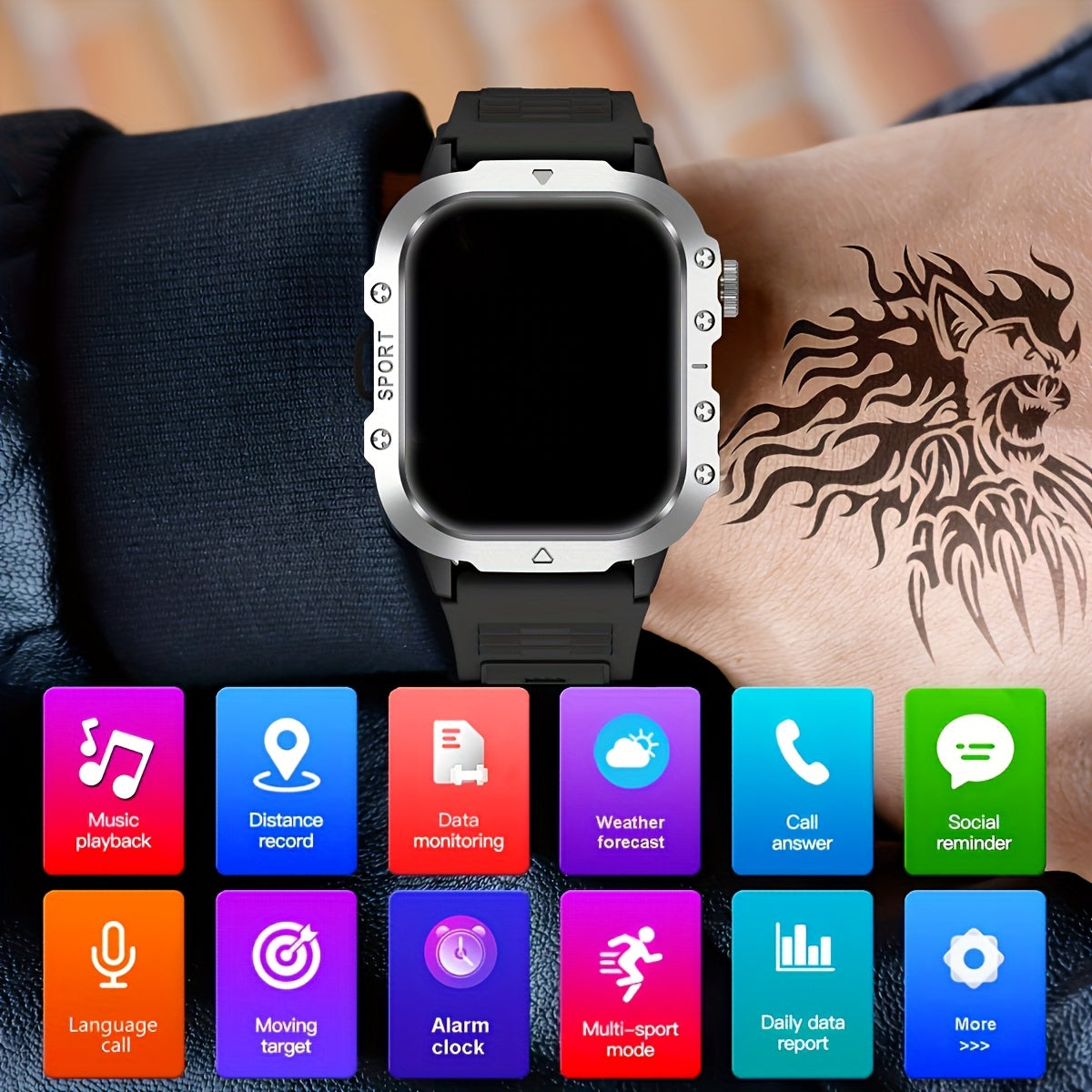 New Smart Watch with 2.01-inch Large Screen, LED Flashlight, Outdoor Sports Watch, Fitness Tracker Compatible with Android and iPhone, Halloween, Suitable for Men or Women, Versatile for Various Scenarios, Perfect Holiday Gif    Home Decor Supply | Online Retail | ShoreShopper.com