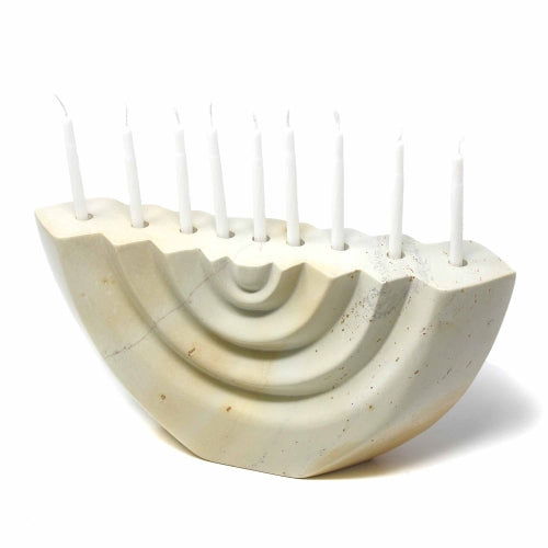 Soapstone White Menorah - Smolart    Home Decor Supply | Online Retail | ShoreShopper.com