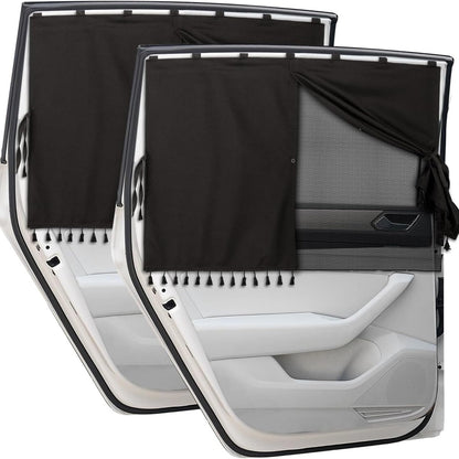 [Magnetic Car Window Shades] 2-Layer Magnetic Car Window Shades - Mesh & Blackout Fabric, Tassel Design for Side/Back Windows - Block UV Rays Privacy Curtain    Home Decor Supply | Online Retail | ShoreShopper.com