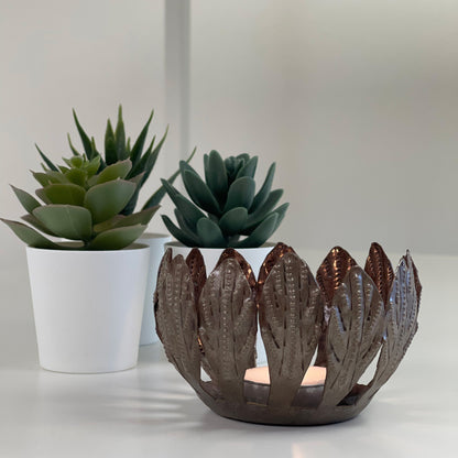 Decorative Drum Art Bowl or Votive, Mango Leaf    Home Decor Supply | Online Retail | ShoreShopper.com