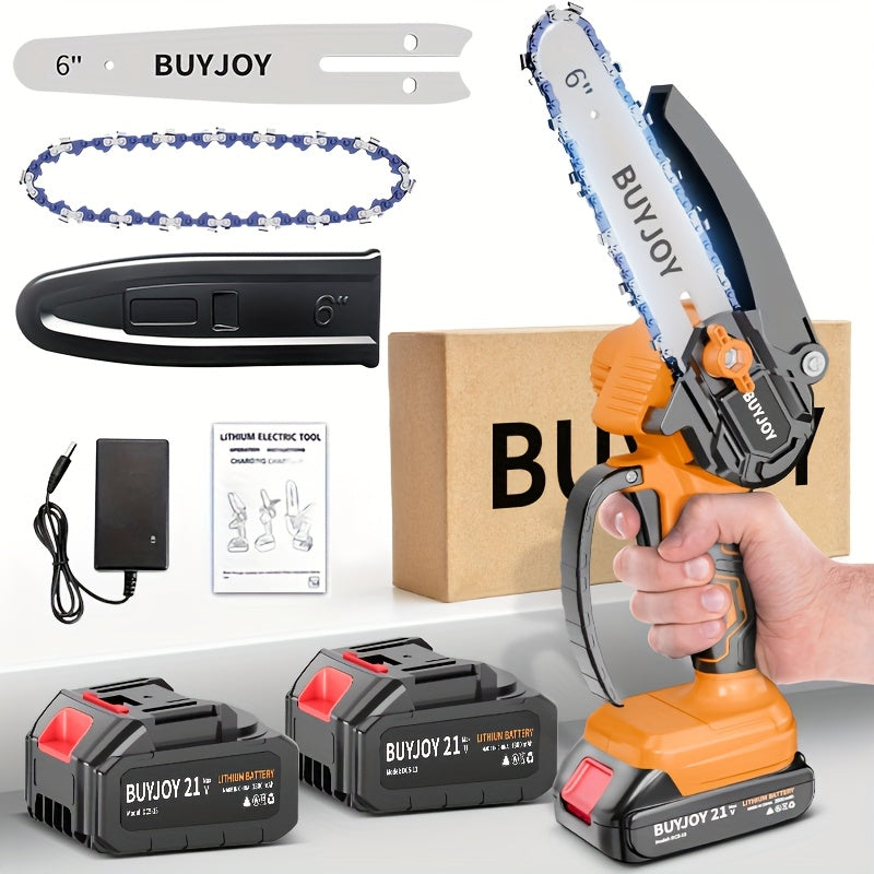 6-inch Cordless Lightweight Electric Landscaping Chainsaw w/ L-ion Battery, Chain And Fast Charger    Home Decor Supply | Online Retail | ShoreShopper.com
