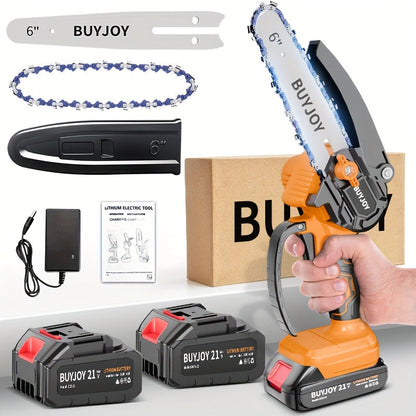 6-inch Cordless Lightweight Electric Landscaping Chainsaw w/ L-ion Battery, Chain And Fast Charger    Home Decor Supply | Online Retail | ShoreShopper.com
