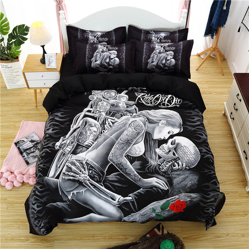 3D Printing European And American Style Skull Four-piece Three-piece Quilt Cover    Home Decor Supply | Online Retail | ShoreShopper.com