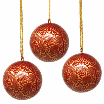 Handpainted Ornaments, Gold Chinar Leaves - Pack of 3    Home Decor Supply | Online Retail | ShoreShopper.com