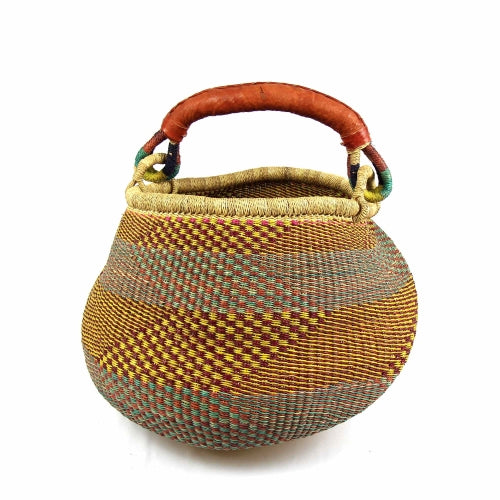 Bolga Pot Design Market Basket, Mixed Colors    Home Decor Supply | Online Retail | ShoreShopper.com