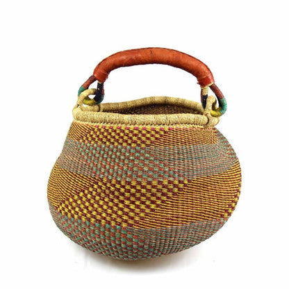 Bolga Pot Design Market Basket, Mixed Colors    Home Decor Supply | Online Retail | ShoreShopper.com