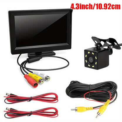 8LED Night Vision Reversing Camera HD 4.3 Inch Monitor Wide Angle Parking System for Multi Vehicle Safety Backup    Home Decor Supply | Online Retail | ShoreShopper.com