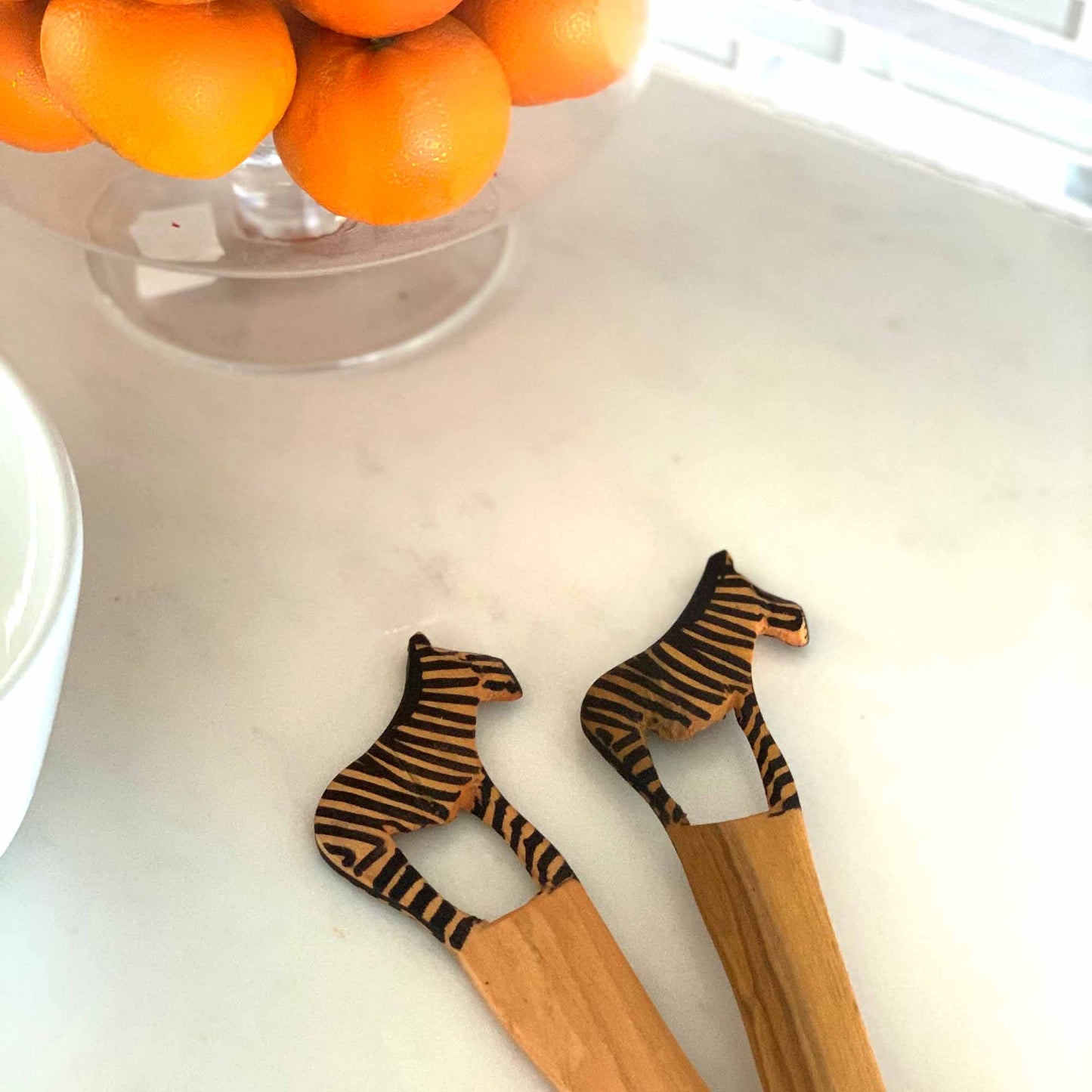 Zebra Salad Serving Set    Home Decor Supply | Online Retail | ShoreShopper.com