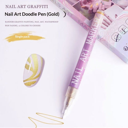 Doodle Nail Art Pen 12-color Liner Paint Brush Nail    Home Decor Supply | Online Retail | ShoreShopper.com