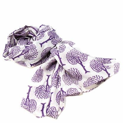 Hand-printed Cotton Scarf, Tree of Life Design    Home Decor Supply | Online Retail | ShoreShopper.com