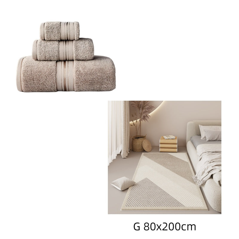 Pure Color Thick Cotton Bath Towel Set Towel Set Increased Pure Cotton Beach Towel Beauty Salon Bath Towel    Home Decor Supply | Online Retail | ShoreShopper.com