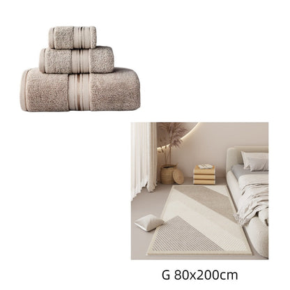 Pure Color Thick Cotton Bath Towel Set Towel Set Increased Pure Cotton Beach Towel Beauty Salon Bath Towel    Home Decor Supply | Online Retail | ShoreShopper.com