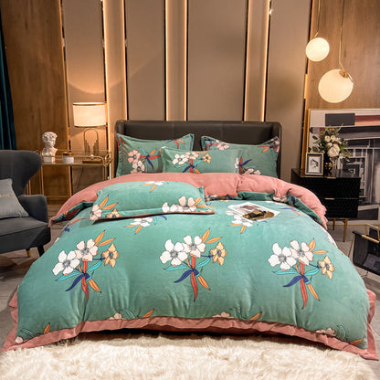 Fashionable Nordic Thick Warm Double-sided Velvet Bed Sheet    Home Decor Supply | Online Retail | ShoreShopper.com