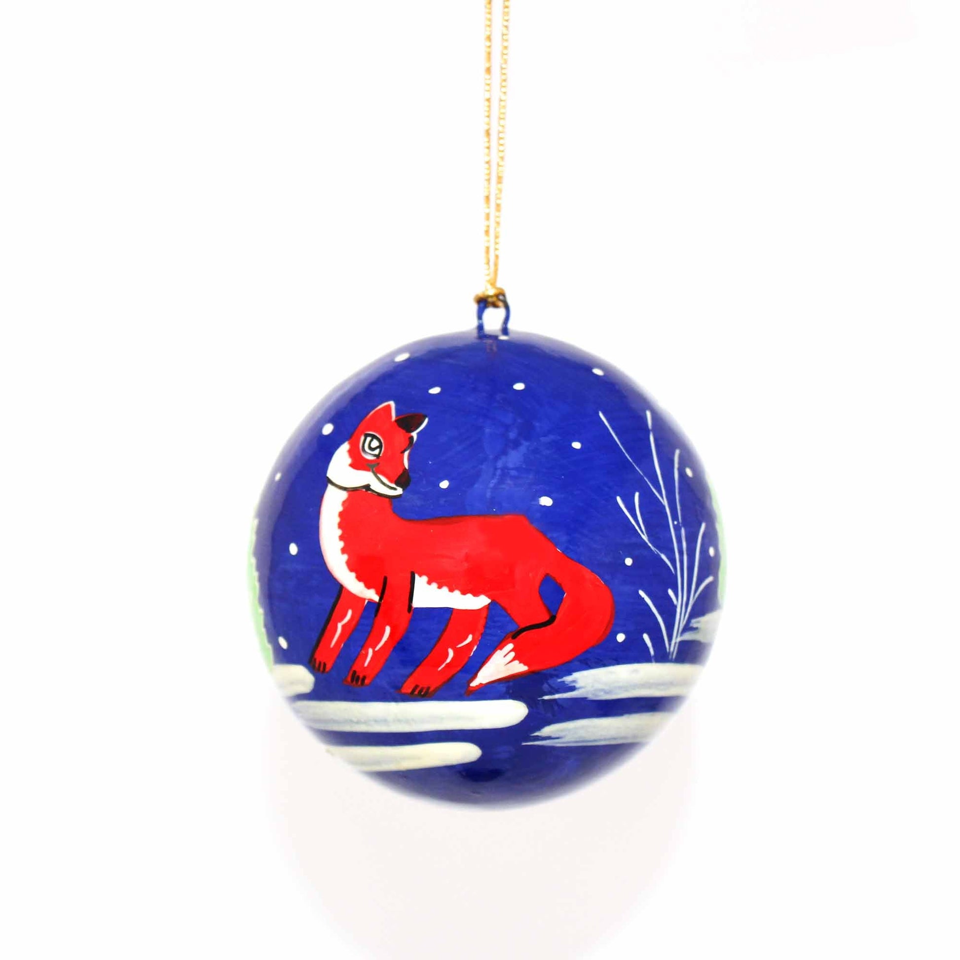Handpainted Fox & Bird Ornaments, Set of 2    Home Decor Supply | Online Retail | ShoreShopper.com