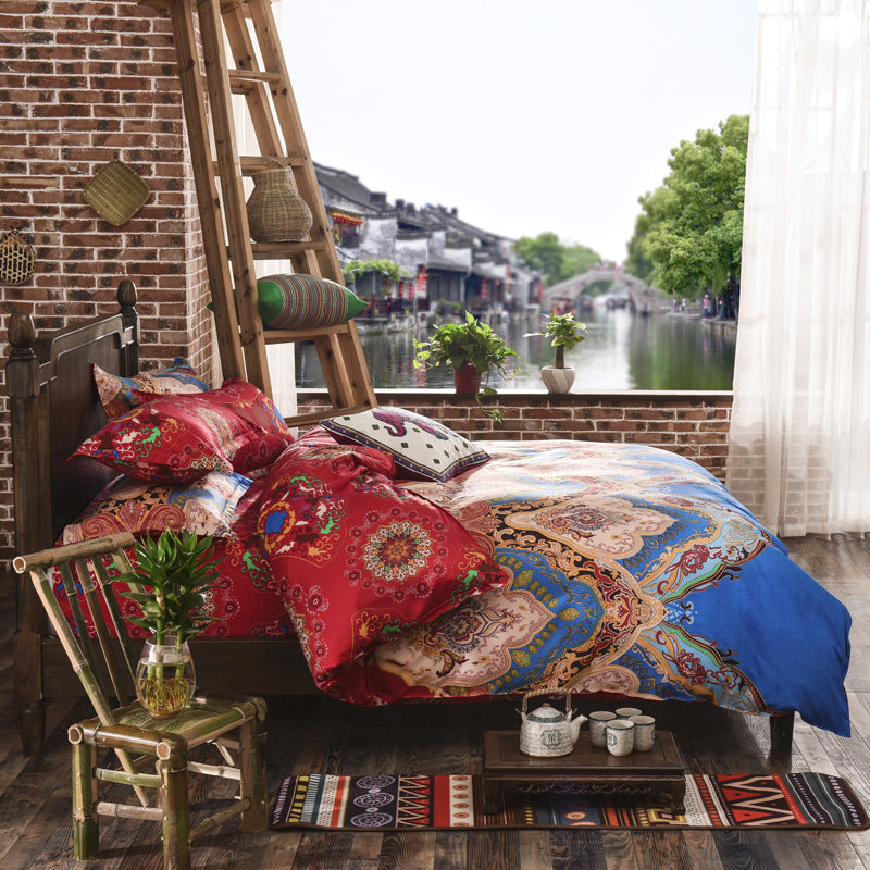 Three-piece Set Of Ethnic Printing On Polyester Bed    Home Decor Supply | Online Retail | ShoreShopper.com