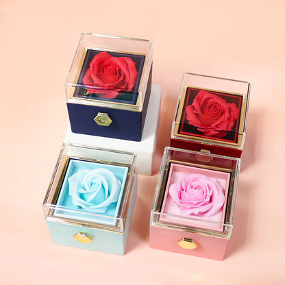 Rotating Soap Flower Rose Gift Box Creative Rotating Rose Jewelry Packaging Box Valentine's Day Gift For Women    Home Decor Supply | Online Retail | ShoreShopper.com