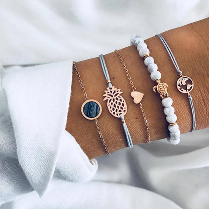 Bead Chain Bracelet Set Anklet - ShoreCo.Shop