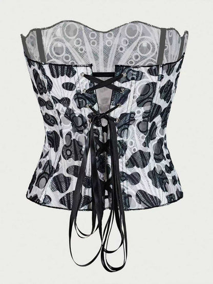 Sexy Hollow Out Corset Top Women Lace Double-layer Streetwear Party Club Corset Clothing    Home Decor Supply | Online Retail | ShoreShopper.com
