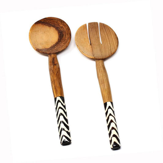 Olive Serving Set with Bone Handles 10 inch    Home Decor Supply | Online Retail | ShoreShopper.com