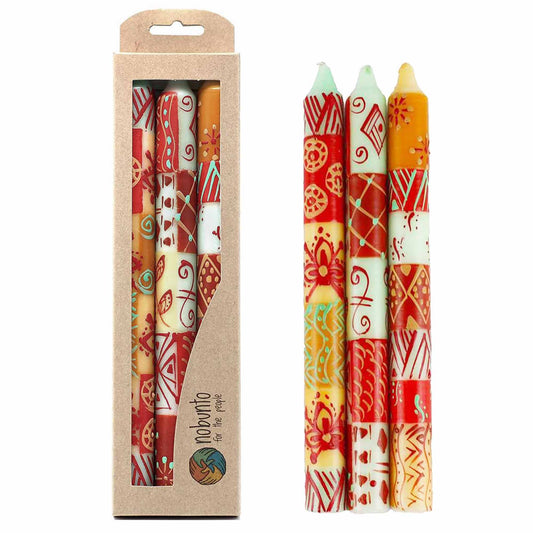 Hand Painted Candles in Owoduni Design (three tapers) - Nobunto    Home Decor Supply | Online Retail | ShoreShopper.com