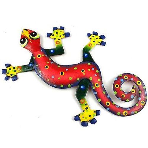 Eight Inch Red Confetti Metal Gecko - Caribbean Craft    Home Decor Supply | Online Retail | ShoreShopper.com