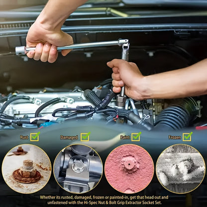 YCUPUP Nut Extractor Kit 14pcs Nut Removal Tool With 13 Bolts And Nut Removers, 1 Hex Socket Adapter For 1/4" To 3/8" Drives    Home Decor Supply | Online Retail | ShoreShopper.com