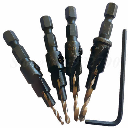 4pcs Hss Countersink Drill Bits 1 4 Quick Change Hole Hex Shank Screw Carpentry Countersink Bit Wood Hole Reamer W Hex Wrench    Home Decor Supply | Online Retail | ShoreShopper.com