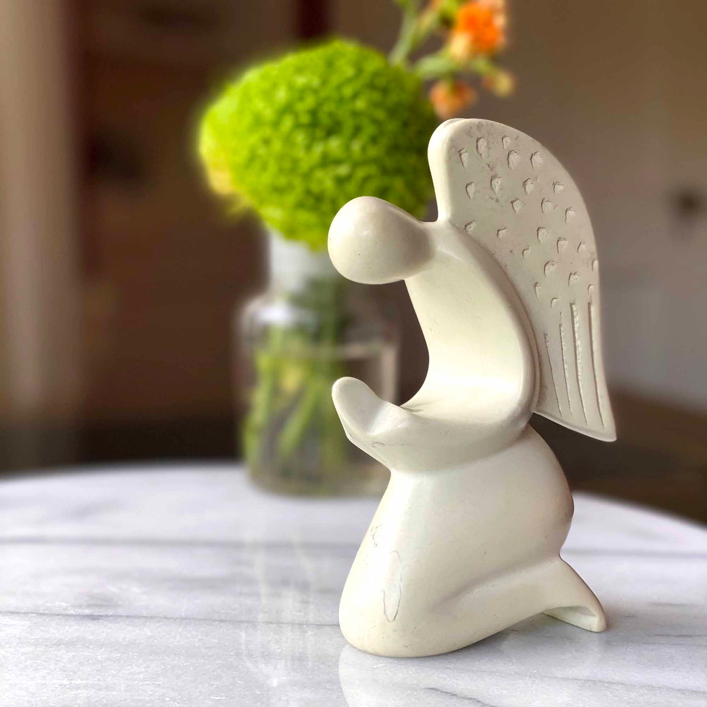 Praying Angel Soapstone Sculpture - Natural Stone    Home Decor Supply | Online Retail | ShoreShopper.com