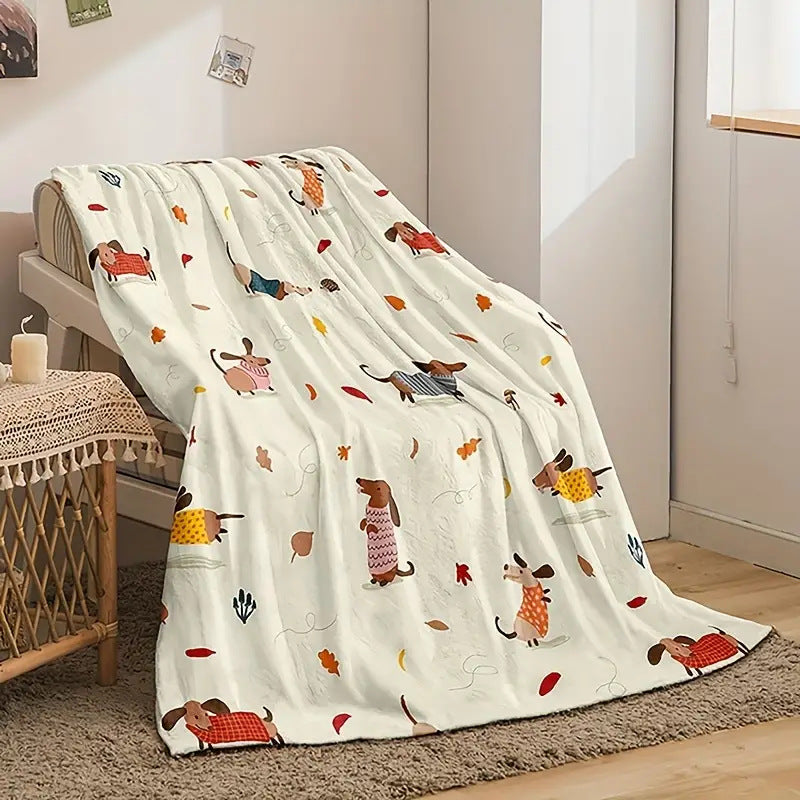 Dachshund Blanket Flannel Square Cover Blanket    Home Decor Supply | Online Retail | ShoreShopper.com