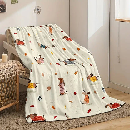 Dachshund Blanket Flannel Square Cover Blanket    Home Decor Supply | Online Retail | ShoreShopper.com