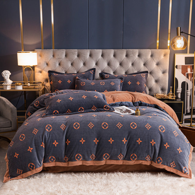 Fashionable Nordic Thick Warm Double-sided Velvet Bed Sheet    Home Decor Supply | Online Retail | ShoreShopper.com