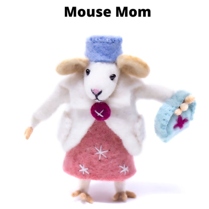 Family of Mice Handmade Fel Collectibles, Set of Five    Home Decor Supply | Online Retail | ShoreShopper.com