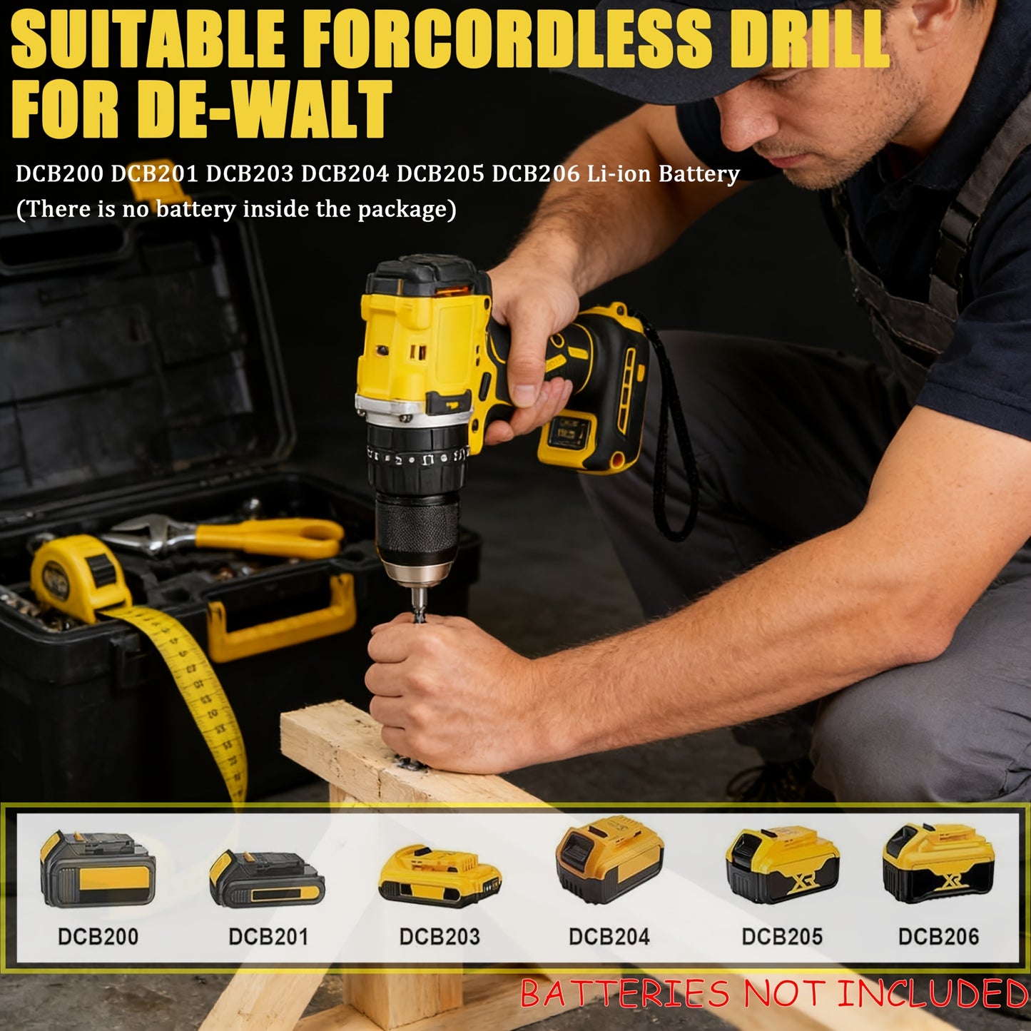 DCD805 20V Cordless Electric Tool | Brushless Impact Drill, Multi-functional Hand Drill, Lithium-ion Battery Powered (Batteries Not Included) - ShoreCo.Shop