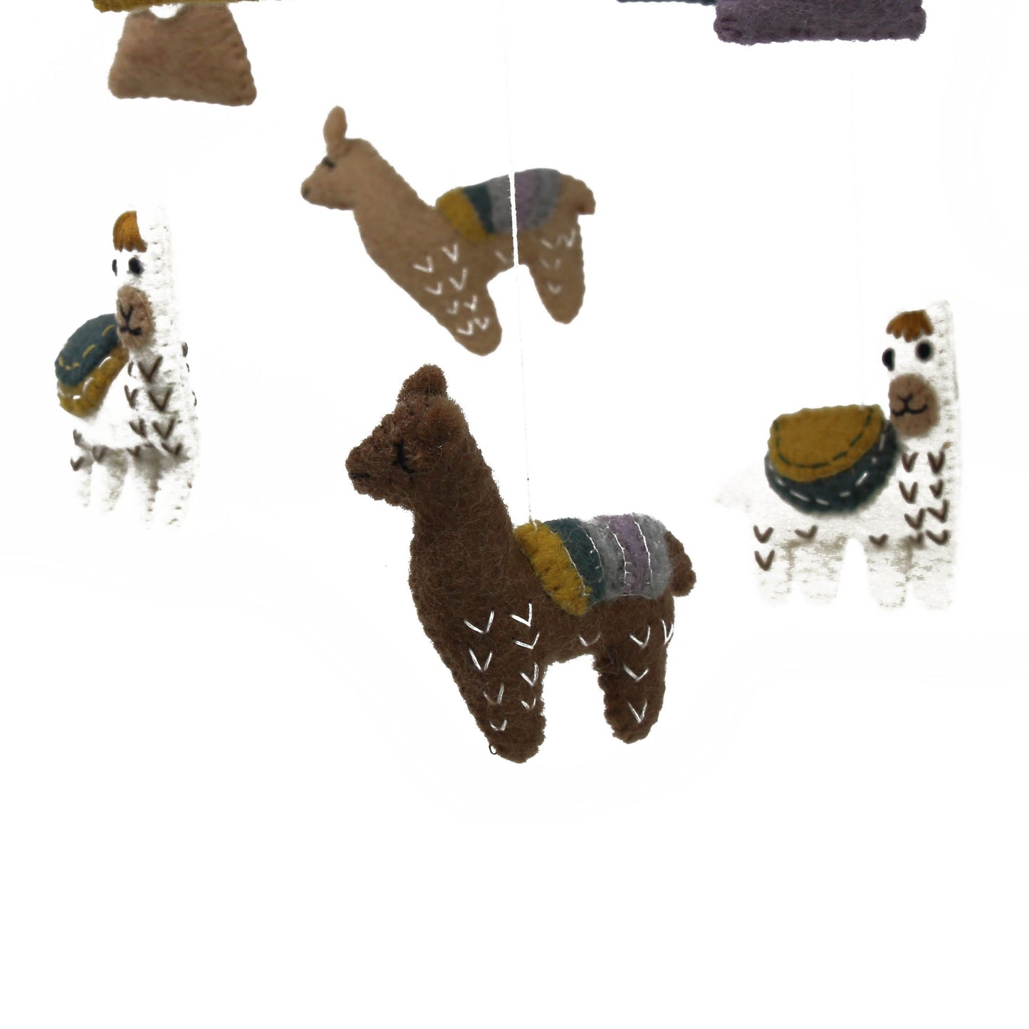 Hand Crafted Felt Little Llamas Mobile    Home Decor Supply | Online Retail | ShoreShopper.com