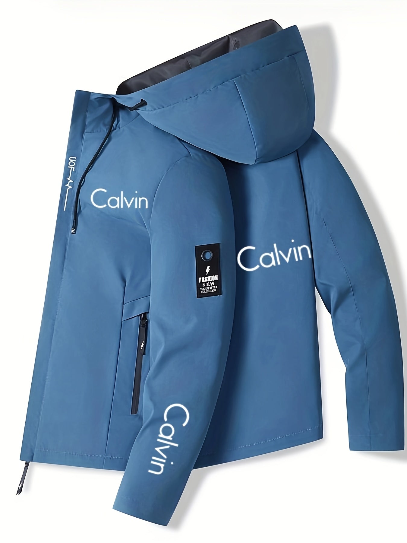 Calvin Men'S Durable Casual Hooded Motorcycle Jacket | Regular Fit, Crew Neck, Zippered Pockets, Adjustable Drawstring Hood, Machine Washable, Random Print Design, Zippered Storage, Perfect for Spring/Fall Outdoor Riding & Ca    Home Decor Supply | Online Retail | ShoreShopper.com