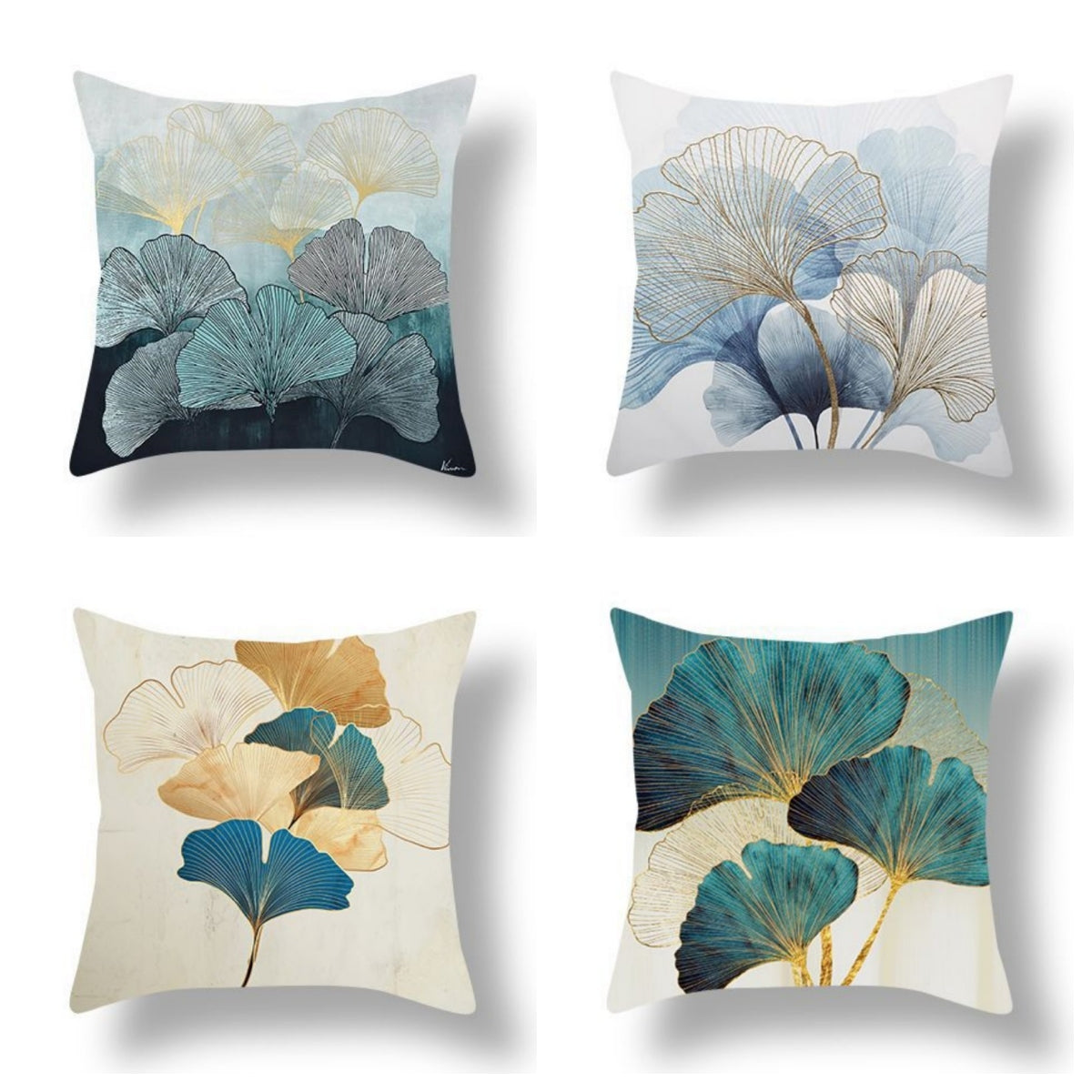 Ginkgo Leaf Printed Peach Skin Velvet Pillowcase    Home Decor Supply | Online Retail | ShoreShopper.com
