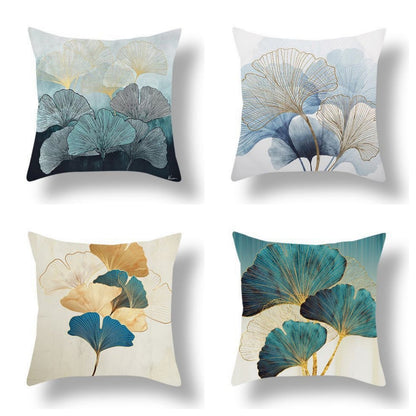 Ginkgo Leaf Printed Peach Skin Velvet Pillowcase    Home Decor Supply | Online Retail | ShoreShopper.com