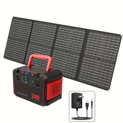 Portable Solar Generator Power Station with 30W Solar Panel & Backup Suitable for Outdoor, RV, Camping, Emergency - 24000mAh USB Portable Bank for CPAP, Laptops, Fans, Lights, for Home Use (Solar Panel Optional)    Home Decor Supply | Online Retail | ShoreShopper.com