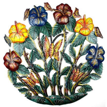 Painted Flower Garden Metal Wall Art - Croix des Bouquets    Home Decor Supply | Online Retail | ShoreShopper.com