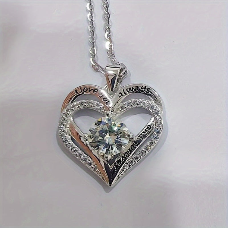1 Carat Moissanite Heart-Shaped Pendant Necklace - 925 Sterling Silver    Home Decor Supply | Online Retail | ShoreShopper.com