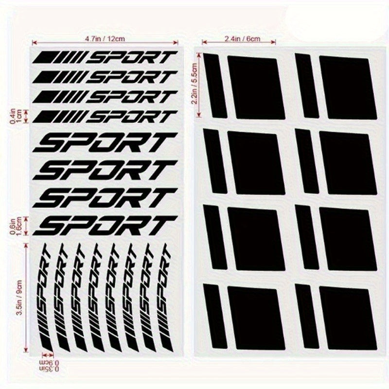 20pcs Reflective Sport Car Wheel Rim Vinyl Stickers - Self-Adhesive Racing Stripe Decals with Glossy Finish, Checkered & Stripe Patterns, Red/ Colors, Irregular Shapes for Night Driving Safety, Easy Application & Removal, Dur    Home Decor Supply | Online Retail | ShoreShopper.com