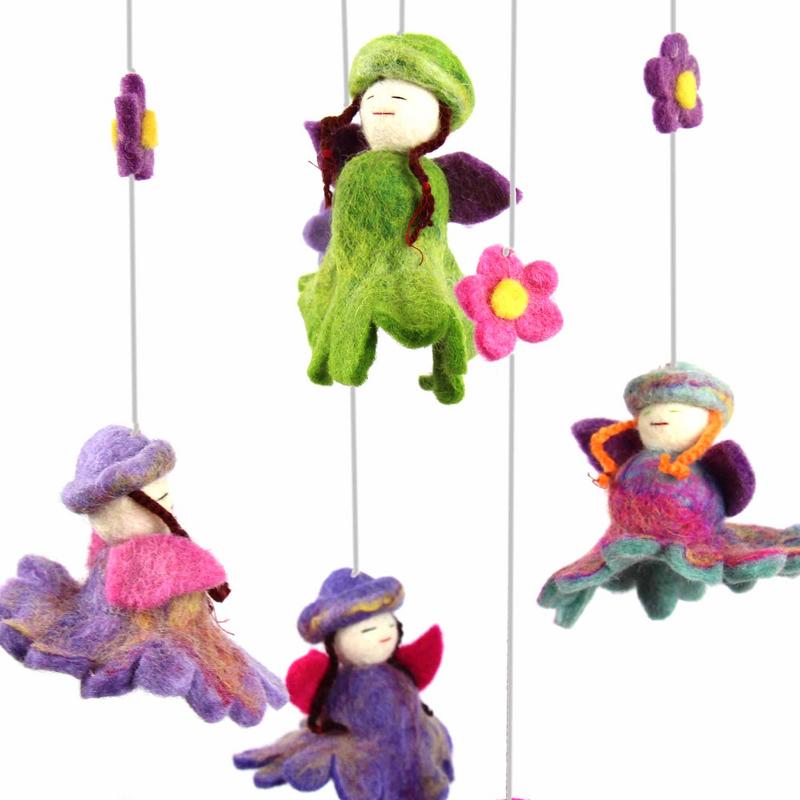 Felt Flower Fairy Mobile - Global Groove    Home Decor Supply | Online Retail | ShoreShopper.com